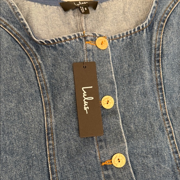 NWT Lulus Denim Fit & Flare Mini Dress – Size Small | Button Front, A-Line - Picture 6 of 6
